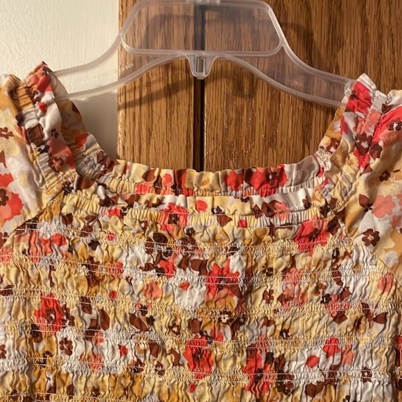 CARTERS UEC Girls size 7 fall floral maxi dress orange white print smocked top - Picture 5 of 11